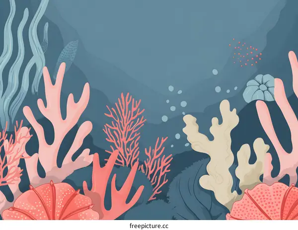 Underwater Coral Reef Background Illustration