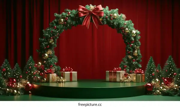 Christmas Archway Display with Gifts