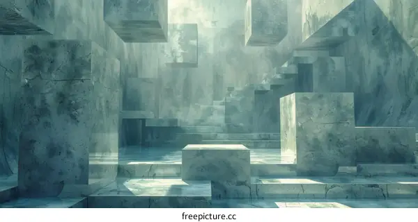 Abstract Modern Geometric Concrete Structure