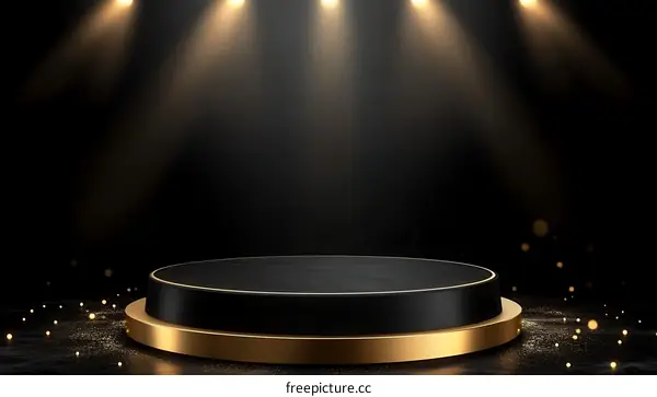Luxury Black and Gold Podium Display