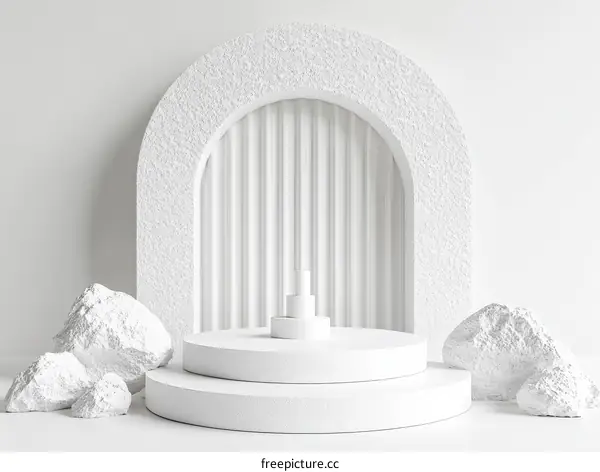 White Minimalist Product Display Stand Design