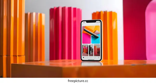 Colorful Abstract Design on a Phone Screen