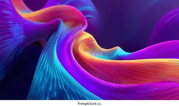 Abstract Colorful Flowing Lines Design