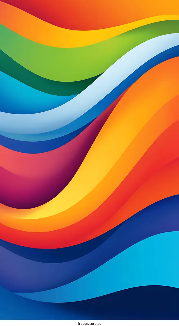 Abstract Colorful Wavy Lines Background