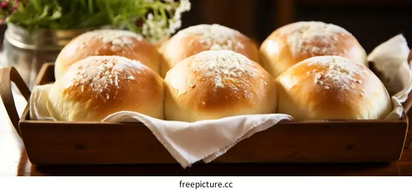Freshly Baked Bread Rolls with Sugar