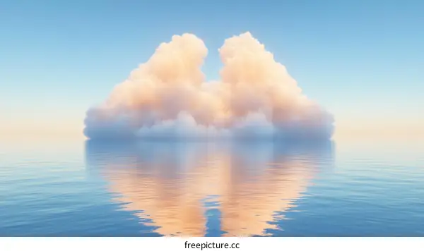 Serene Cloud Over Calm Sea