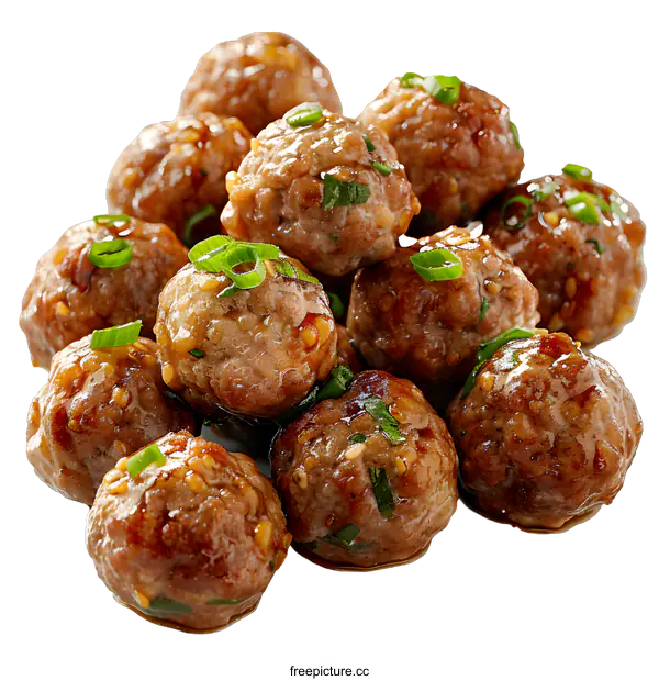 [Transparent Background PNG]Savory Meatballs on White Background