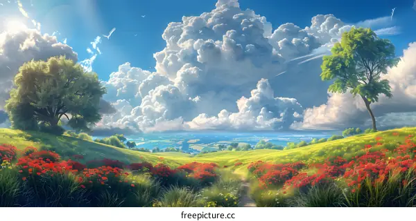 Country Road Under Sunset