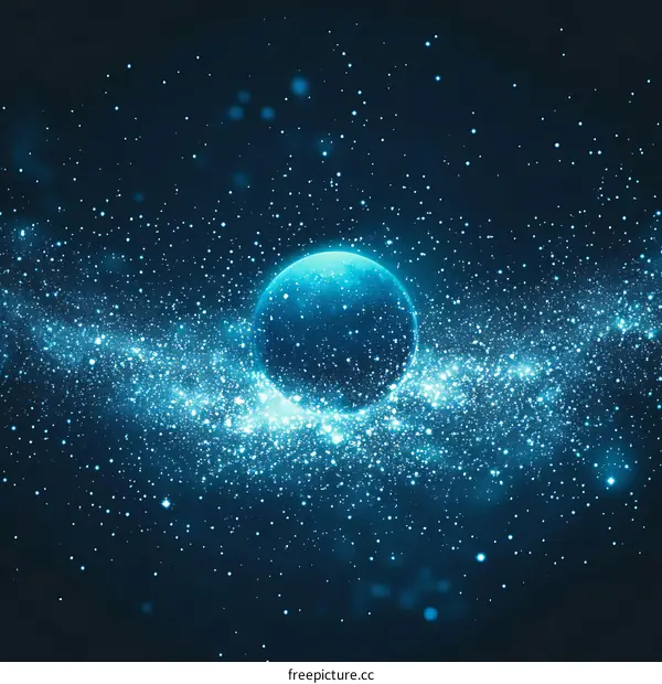 Abstract Space Nebula with Planet