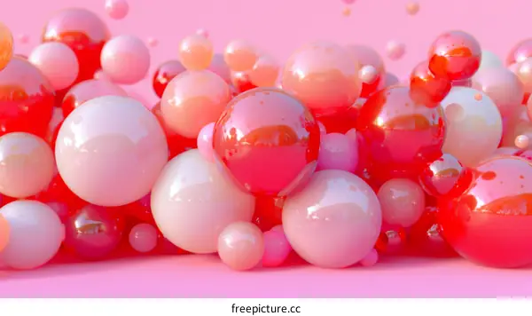 Pink and red glossy balls