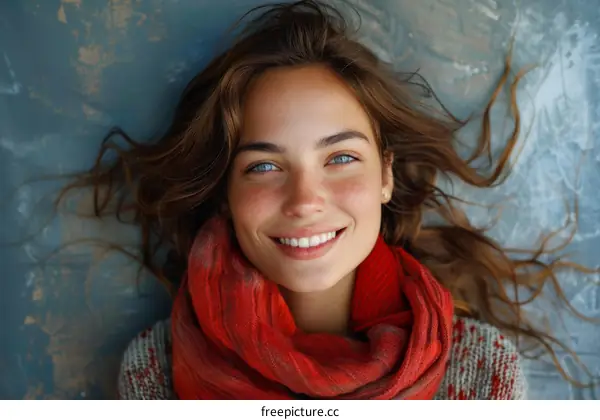 Smiling Woman Laying Down Outdoors