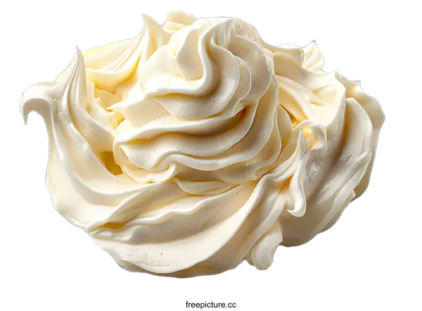 [Transparent Background PNG]Cream cheese swirl on white background