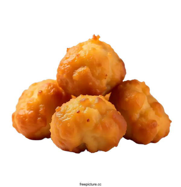 [Transparent Background PNG]Close Up of Delicious Golden Fried Chicken Nuggets
