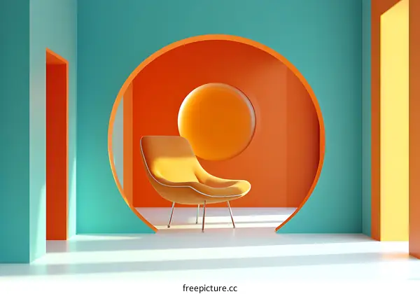 Colorful Modern Interior Design Illustration
