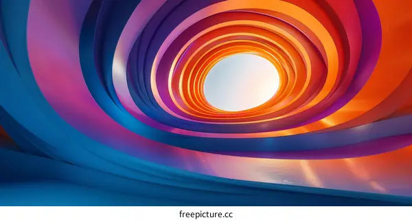 Colorful tunnel with a bright light at the end