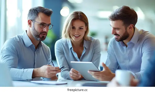 Business Collaboration Meeting in Modern Office