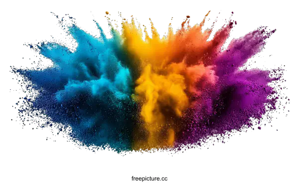 [Transparent Background PNG]Colorful Explosion of Powder Paint
