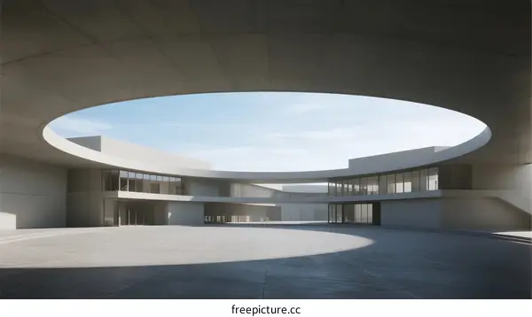 Circular Architecture Structure with Open Skylight Design