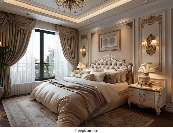 European-style luxury bedroom
