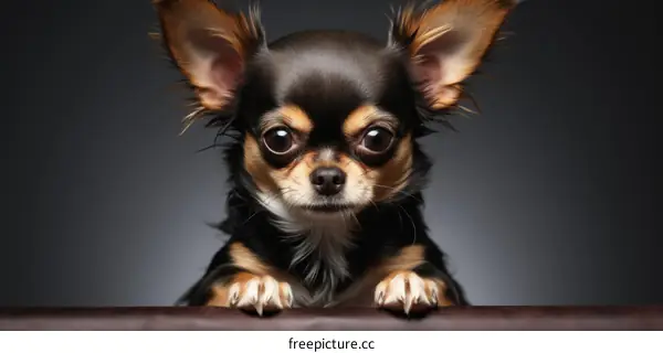 Cute Chihuahua with Big Ears Looking at Camera
