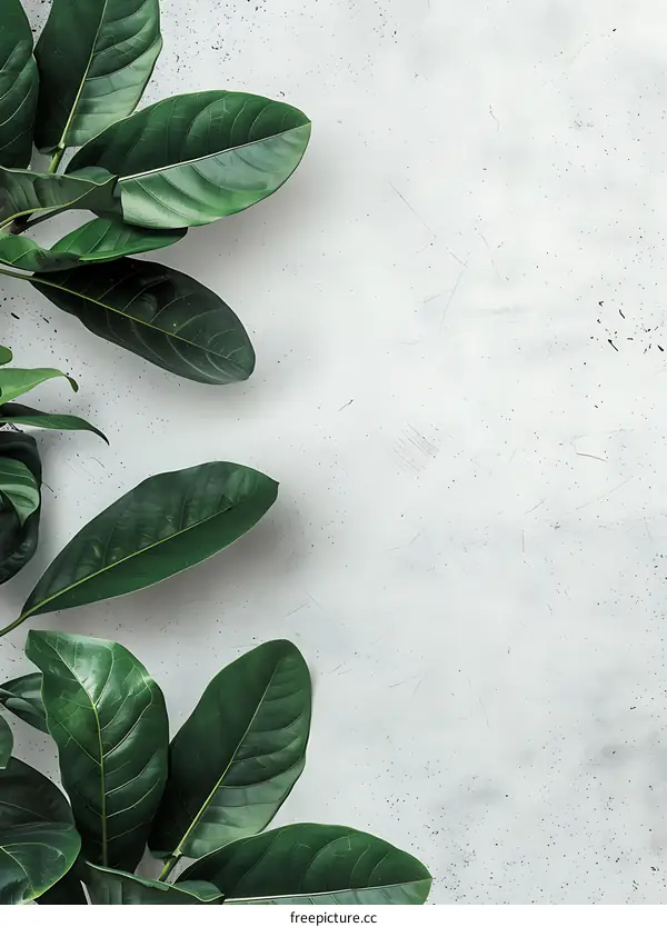 Green Leaves on White Background Minimalist Nature Photography