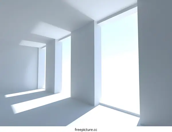 White Room Interior Design with Large Windows