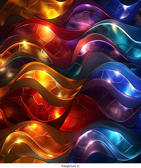 Abstract Colorful Wave Pattern with Shine Effect
