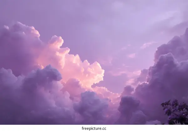 梦幻紫霞云彩天空