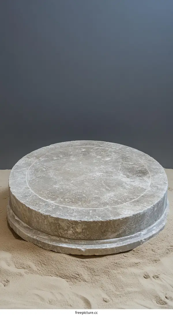 Ancient Stone Platform on Sandy Background