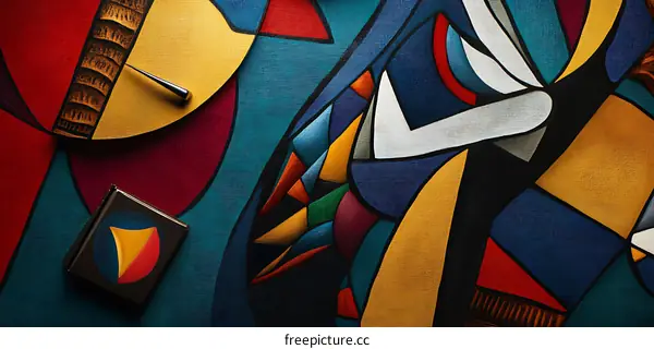 Abstract Geometric Painting on Canvas