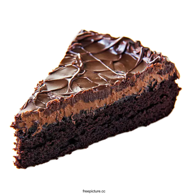 [Transparent Background PNG]Delicious Chocolate Fudge Cake Slice