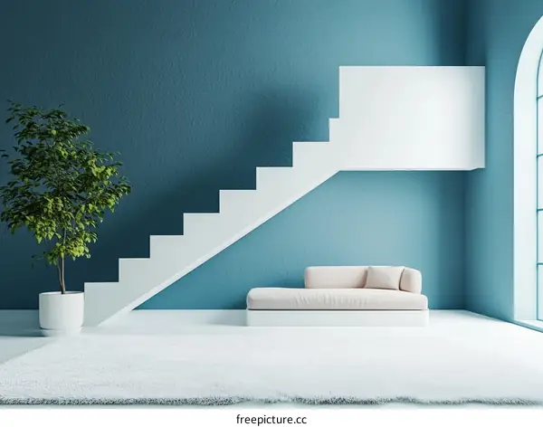 Modern Minimalist Interior Design with Staircase