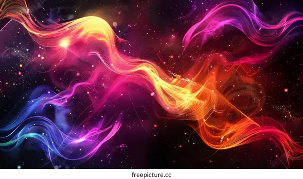 Abstract Colorful Cosmic Nebula