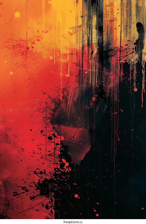 Abstract Art with Red and Black Colors