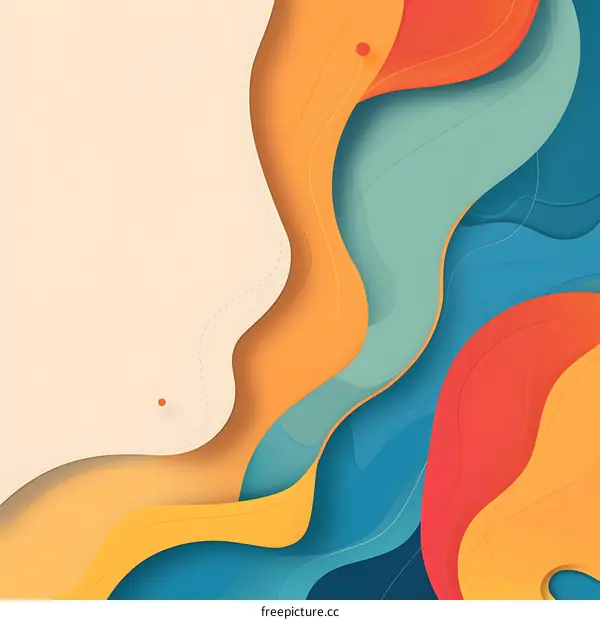 Abstract Papercut Background With Multicolored Layers