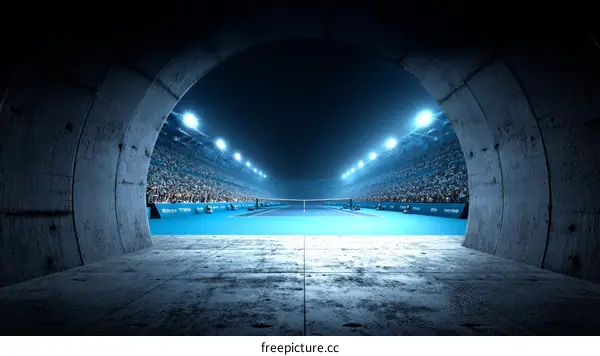 Night Tennis Stadium Tunnel View
