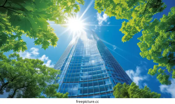 The green skyscraper piercing through the sky