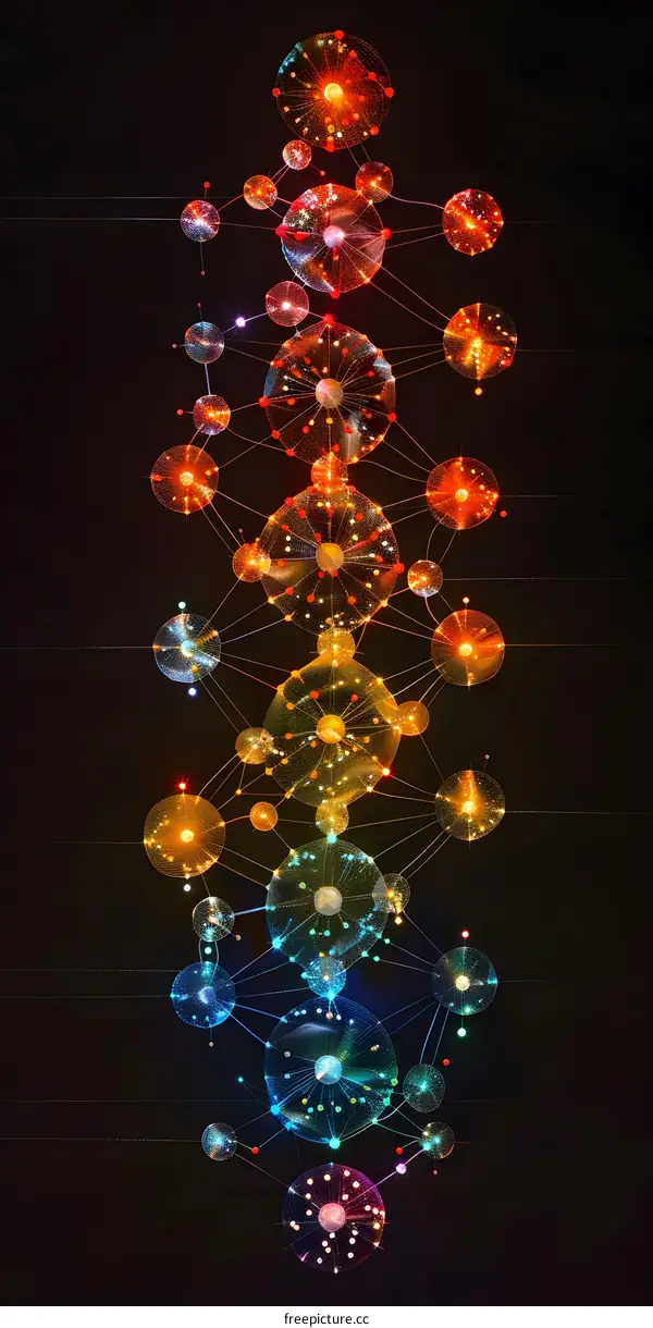Glowing Orbs Network Art Installation