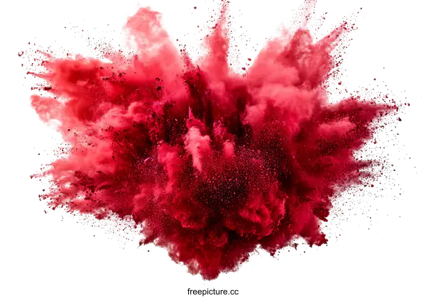 [Transparent Background PNG]Red Powder Explosion Abstract Background