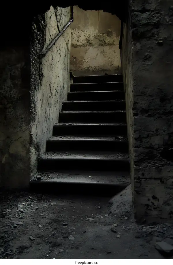 Old Concrete Stairway Leading Upwards