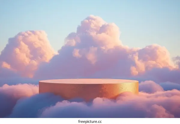 Golden Cloud Platform Display Background