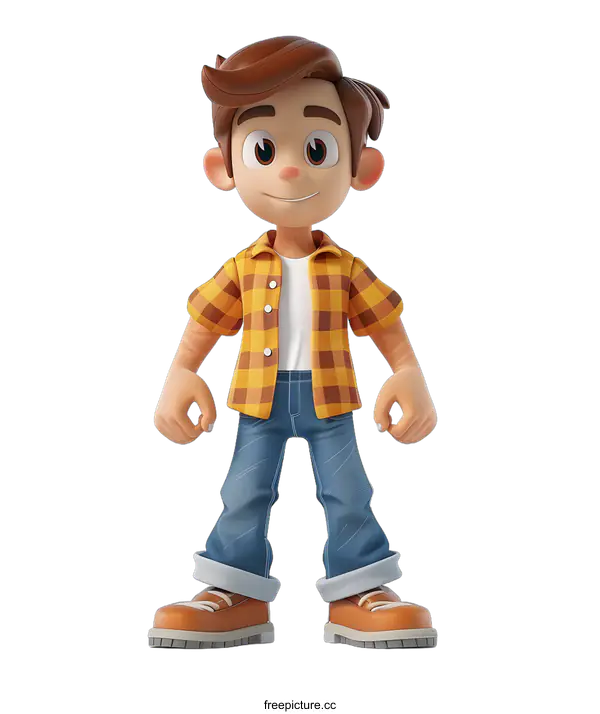 [Transparent Background PNG]Smiling Cartoon Boy Character Illustration