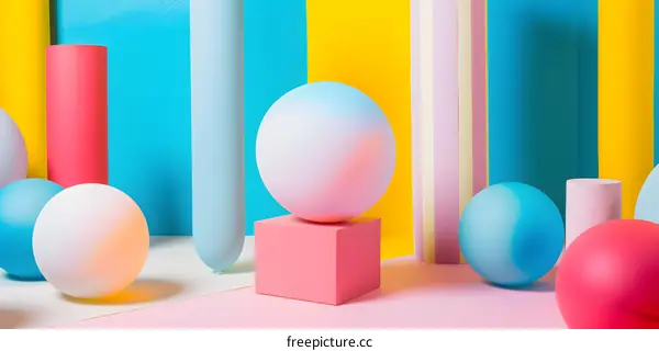 Abstract Colorful Geometric Shapes Background