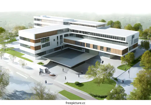 Modern Office Building Design With Landscaping