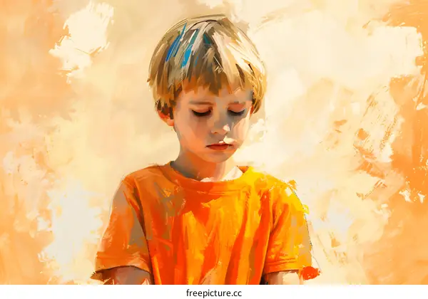 sad boy looking down