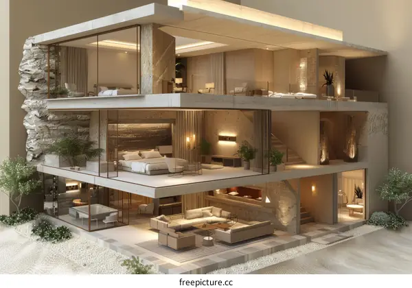 Modern Minimalist Multi-Level House Design