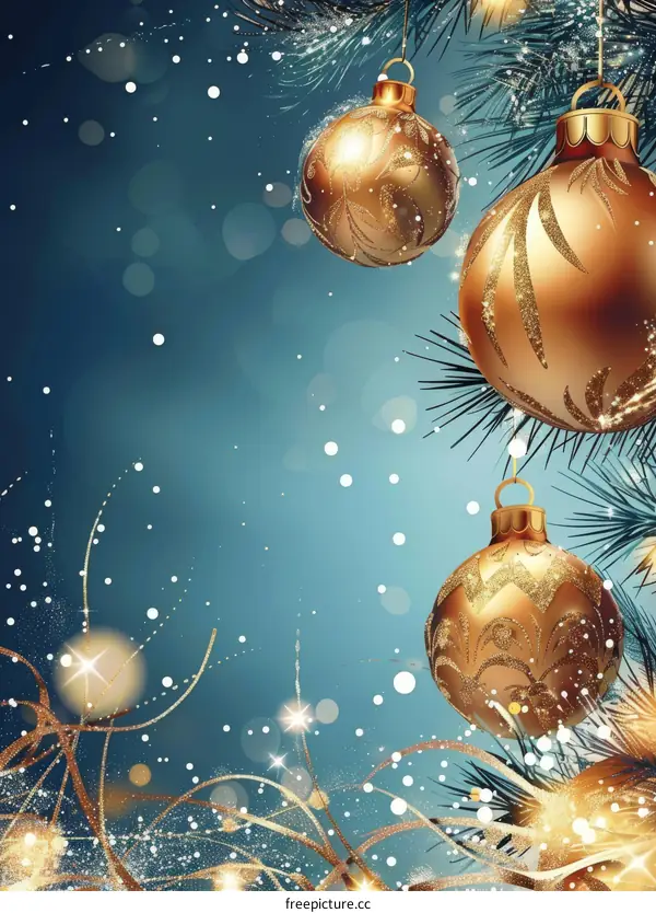 Golden Christmas Ornaments