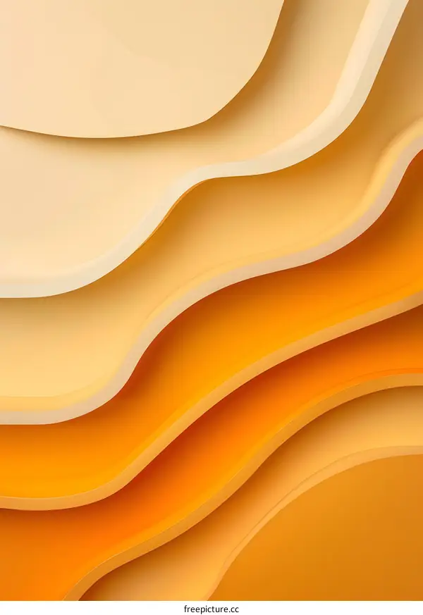 Abstract Background with Wavy Lines in Yellow and Orange