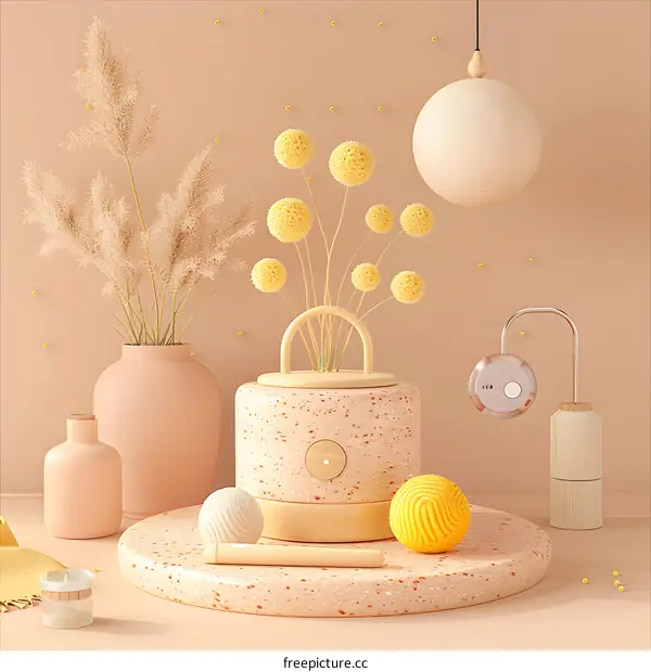 Minimalist Home Decor with Neutral Colors and Geometric Shapes