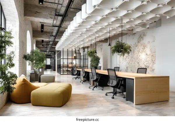 Modern Industrial Open-Plan Office Space Design